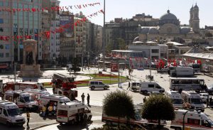A suicide bomber attack to police checkpoint in downtown Istanbul