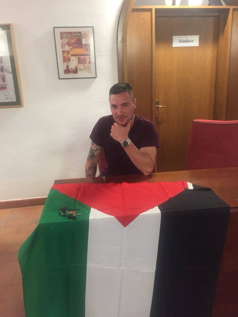 Miscia Sant'Oreste bandiera palestinese